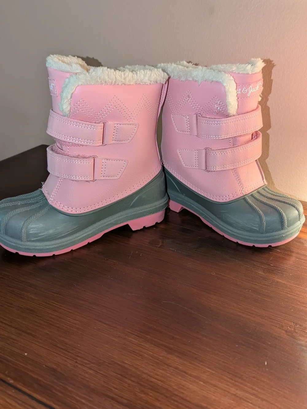Cat & Jack Pink and Gray Kids Waterproof Winter Boots